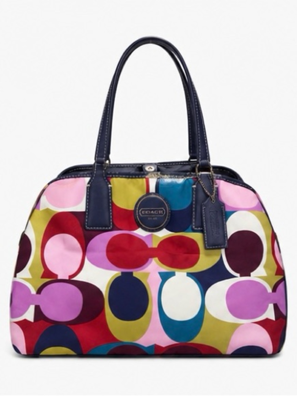 Coach signature scarf print satchel handbag multicolor (Read Description)